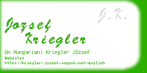 jozsef kriegler business card